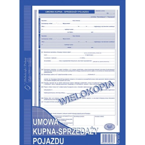 UMOWA KUPNA - SPRZEDAŻY POJAZDU A4 (WIELOKOPIA) Michalczyk i Prokop UMOWA KUPNA - SPRZEDAŻY POJAZDU A4 (WIELOKOPIA) Michalczyk i Prokop