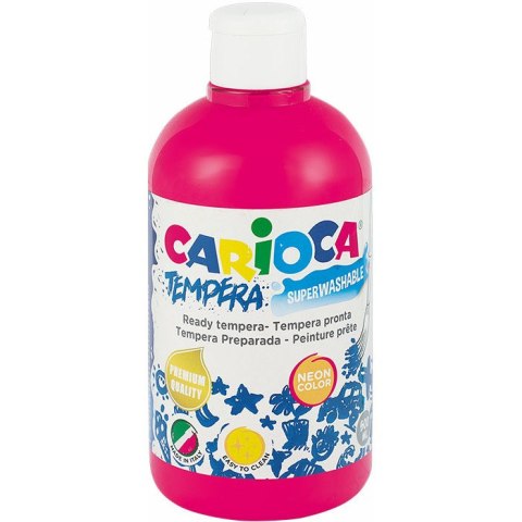 Farba tempera Carioca 500ml neon różowa CARIOCA Farba tempera Carioca 500ml neon różowa CARIOCA
