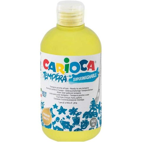 Farba tempera Carioca 500ml żółta cytrynowa CARIOCA Farba tempera Carioca 500ml żółta cytrynowa CARIOCA