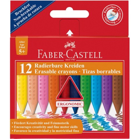 KREDKI ŚWIECOWE FABER-CASTELL GRIP 12 KOLORÓW Faber-Castell KREDKI ŚWIECOWE FABER-CASTELL GRIP 12 KOLORÓW Faber-Castell