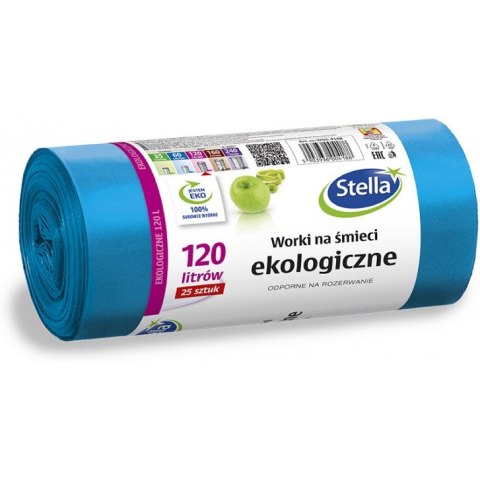 WORKI NA ŚMIECI 120L LDPE NIEBIESKIE (25) Stella WORKI NA ŚMIECI 120L LDPE NIEBIESKIE (25) Stella