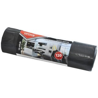 Worki na śmieci Office Products 120L LDPE z taśmą czarne (10) Office Products