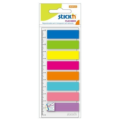 ZAKŁADKI STICK'N 12x45mm 8 KOLORÓW + LINIJKA (8x25 STICK'N ZAKŁADKI STICK'N 12x45mm 8 KOLORÓW + LINIJKA (8x25 STICK'N