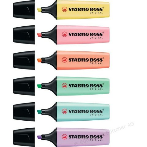 ZAKREŚLACZE STABILO BOSS ORIGINAL 6 KOLORÓW PASTEL Stabilo ZAKREŚLACZE STABILO BOSS ORIGINAL 6 KOLORÓW PASTEL Stabilo