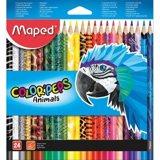 KREDKI OŁÓWKOWE MAPED COLOR'PEPS ANIMALS 24 KOLORY Maped