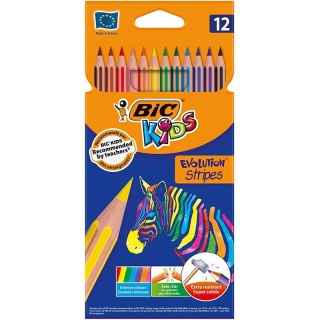 Kredki ołówkowe BiC Kids Evolution Stripes 12 kolorów Bic
