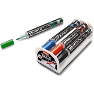 Markery do tablic Pentel Maxiflo Flex-Feel MWL5S (+ czyścik) 4 kolory Pentel
