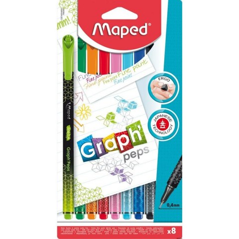 Cienkopisy Maped Graph'Peps Deco 8 kolorów Maped Cienkopisy Maped Graph'Peps Deco 8 kolorów Maped