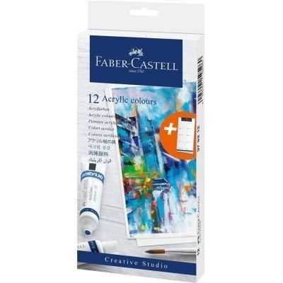 Farby akrylowe Faber-Castell Creative Studio 12 kolorów Faber-Castell Farby akrylowe Faber-Castell Creative Studio 12 kolorów Faber-Castell