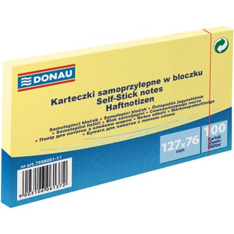 Karteczki Donau 127x76mm żółte (100) Donau Karteczki Donau 127x76mm żółte (100) Donau