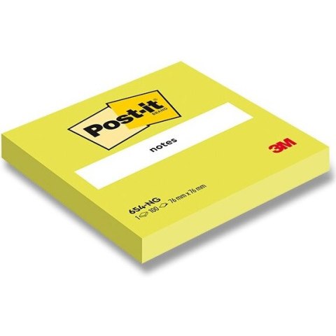 Karteczki Post-it 76x76mm (654-NG) jaskrawozielone (100) Post-it Karteczki Post-it 76x76mm (654-NG) jaskrawozielone (100) Post-it