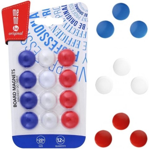 Magnesy do tablic MemoBe śr.20mm (12) MemoBe Magnesy do tablic MemoBe śr.20mm (12) MemoBe