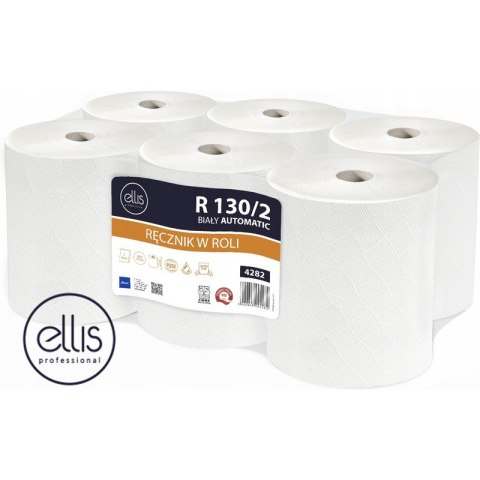 Ręcznik w rolce Ellis 130m 2w celuloza białe (6) Ellis Ręcznik w rolce Ellis 130m 2w celuloza białe (6) Ellis
