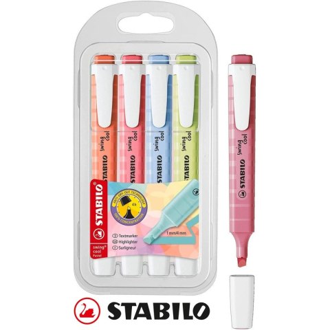 Zakreślacze Stabilo Swing Cool Pastel 4 kolory Stabilo Zakreślacze Stabilo Swing Cool Pastel 4 kolory Stabilo