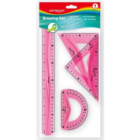 Zestaw Keyroad: linijka 30cm 2 ekierki kątomierz KEYROAD Zestaw Keyroad: linijka 30cm 2 ekierki kątomierz KEYROAD