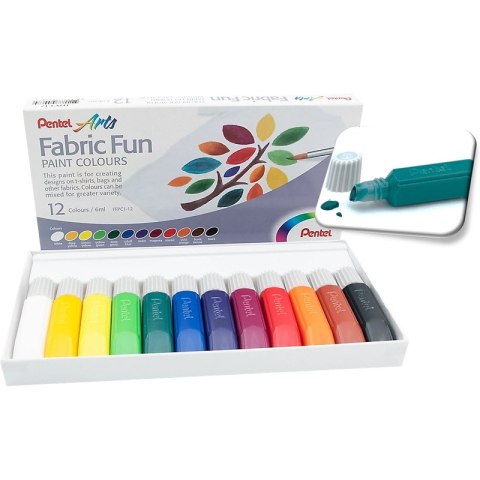 Farby do tkanin Pentel Fabric Fan 12 kolorów Pentel Farby do tkanin Pentel Fabric Fan 12 kolorów Pentel