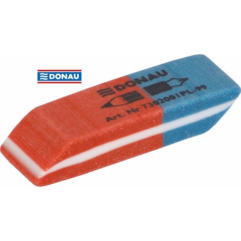 Gumka Donau 40x14x8mm niebiesko-czerwona Donau Gumka Donau 40x14x8mm niebiesko-czerwona Donau