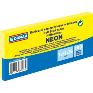 Karteczki Donau 38x51mm neon żółte (3x100) Donau