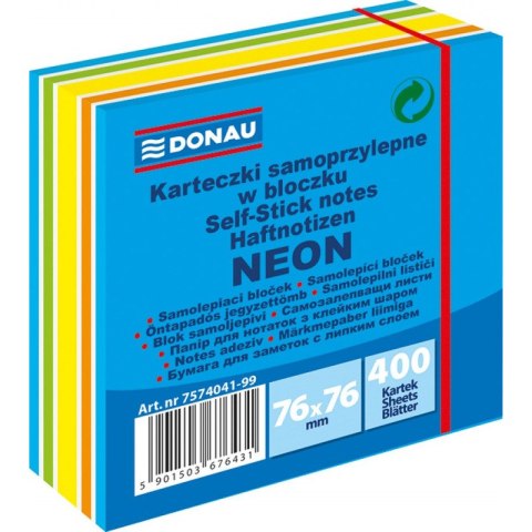 Karteczki Donau 76x76mm neon mix kolorów (400) Donau Karteczki Donau 76x76mm neon mix kolorów (400) Donau