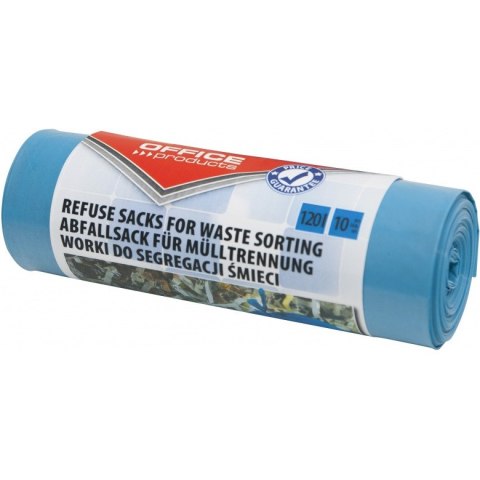 Worki na śmieci Office Products 120L LDPE niebieskie (10) Office Products Worki na śmieci Office Products 120L LDPE niebieskie (10) Office Products