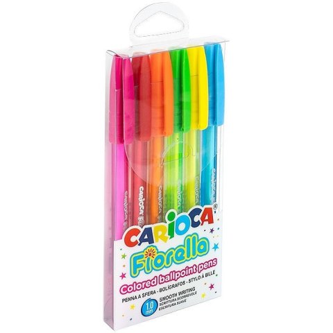 Długopisy Carioca Fiorella 6 kolorów CARIOCA Długopisy Carioca Fiorella 6 kolorów CARIOCA