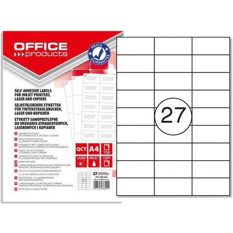 Etykiety Office Products A4 70x30mm białe (100) Office Products Etykiety Office Products A4 70x30mm białe (100) Office Products
