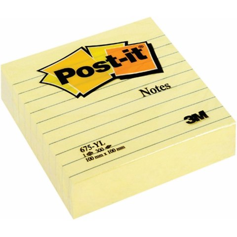 Karteczki Post-it 100x100mm (675-YL) w linie żółte (300) Post-it Karteczki Post-it 100x100mm (675-YL) w linie żółte (300) Post-it