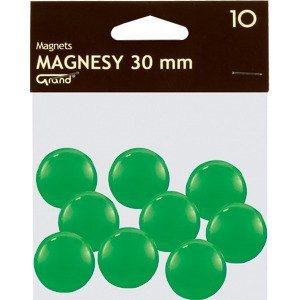Magnesy do tablic Grand śr.30mm zielone (10) Grand Magnesy do tablic Grand śr.30mm zielone (10) Grand