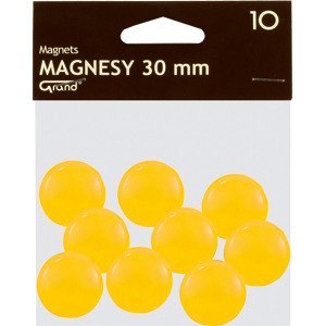 Magnesy do tablic Grand śr.30mm żółte (10) Grand Magnesy do tablic Grand śr.30mm żółte (10) Grand