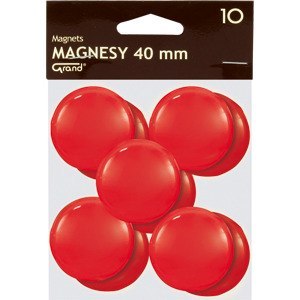 Magnesy do tablic Grand śr.40mm czerwone (10) Grand Magnesy do tablic Grand śr.40mm czerwone (10) Grand