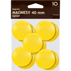 Magnesy do tablic Grand śr.40mm żółte (10) Grand Magnesy do tablic Grand śr.40mm żółte (10) Grand