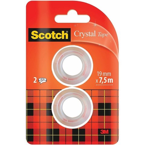 Taśma biurowa Scotch Crystal 19mm/7.5m transparentna (2) Scotch Taśma biurowa Scotch Crystal 19mm/7.5m transparentna (2) Scotch