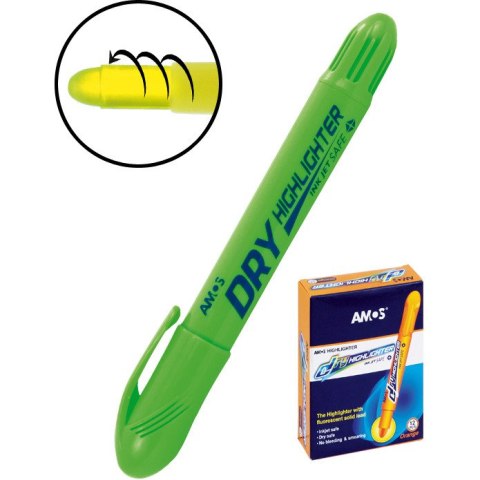 Zakreślacz w sztyfcie Amos Dry zielony Amos Zakreślacz w sztyfcie Amos Dry zielony Amos