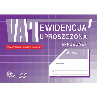 EWIDENCJA VAT - SPRZEDAŻY (UPROSZCZONA) A5 Michalczyk i Prokop