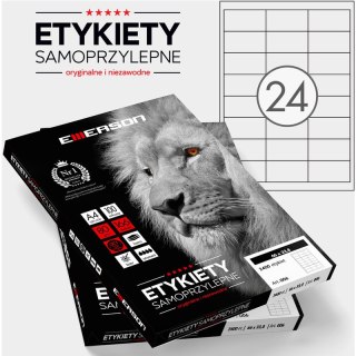 Etykiety Emerson A4 66x33.8mm białe (100) Emerson