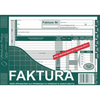 FAKTURA BRUTTO (UPROSZCZONA) A5 (O+1K) Michalczyk i Prokop