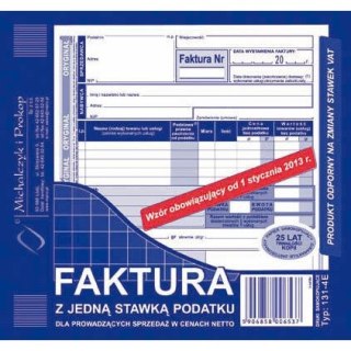 FAKTURA NETTO (1 STAWKA VAT) 2/3 A5 (O+1K) Michalczyk i Prokop
