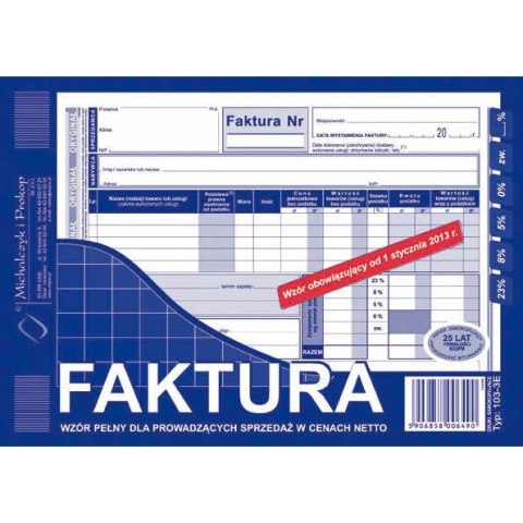 FAKTURA VAT A5 (O+1K) Michalczyk i Prokop FAKTURA VAT A5 (O+1K) Michalczyk i Prokop