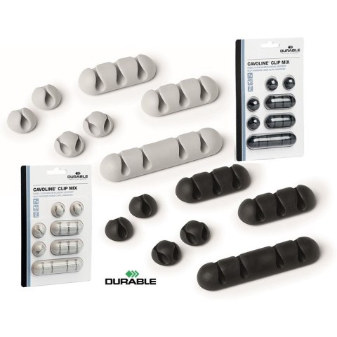 Klipsy do kabli Durable Cavoline Clip Mix szare (7) Durable Klipsy do kabli Durable Cavoline Clip Mix szare (7) Durable