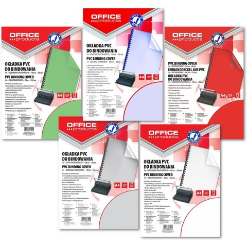 Okładki do bindowania OFFICE PRODUCTS, PVC, A4, 20 Office Products Okładki do bindowania OFFICE PRODUCTS, PVC, A4, 20 Office Products