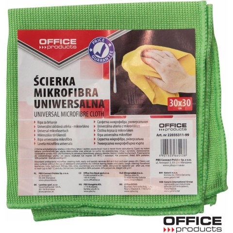 Ścierka z mikrofibry Office Products 30x30cm mix kolorów Office Products Ścierka z mikrofibry Office Products 30x30cm mix kolorów Office Products