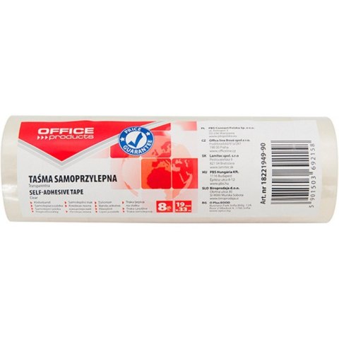 Taśma biurowa Office Products 19mm/30m transparentna (8) Office Products Taśma biurowa Office Products 19mm/30m transparentna (8) Office Products