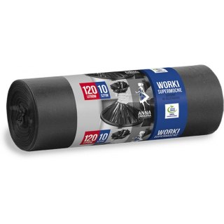 WORKI NA ŚMIECI 120L LDPE CZARNE (10) ANNA ZARADNA